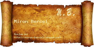 Miron Bercel névjegykártya